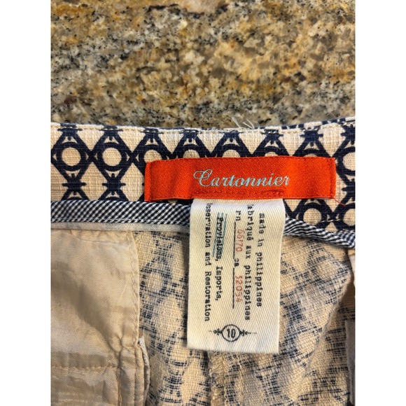 Anthropologie Cartonnier Navy Geometric Printed Trousers Pants Womens 10 $128 - Picture 4 of 6